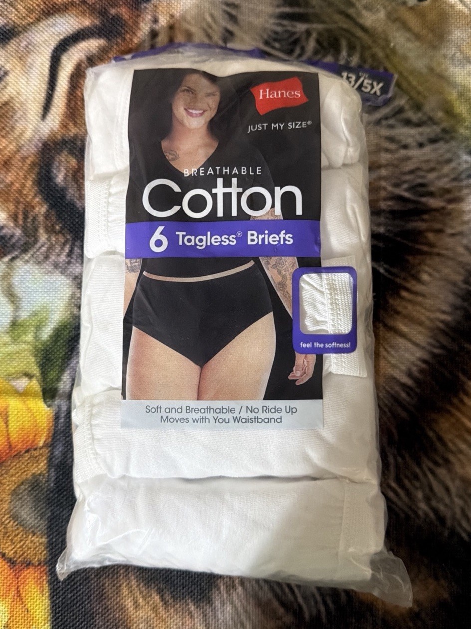 Hanes 6 PACK Womens Cool Comfort Cotton Brief White Size 13(5X)
