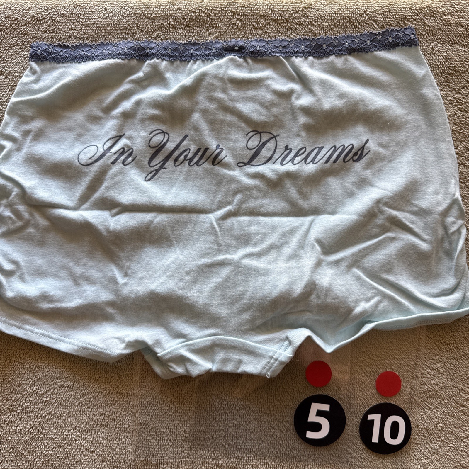 Pink By Victoria’s Secret Light Blue Med Lace, Trim, Cotton Boy Short Panties