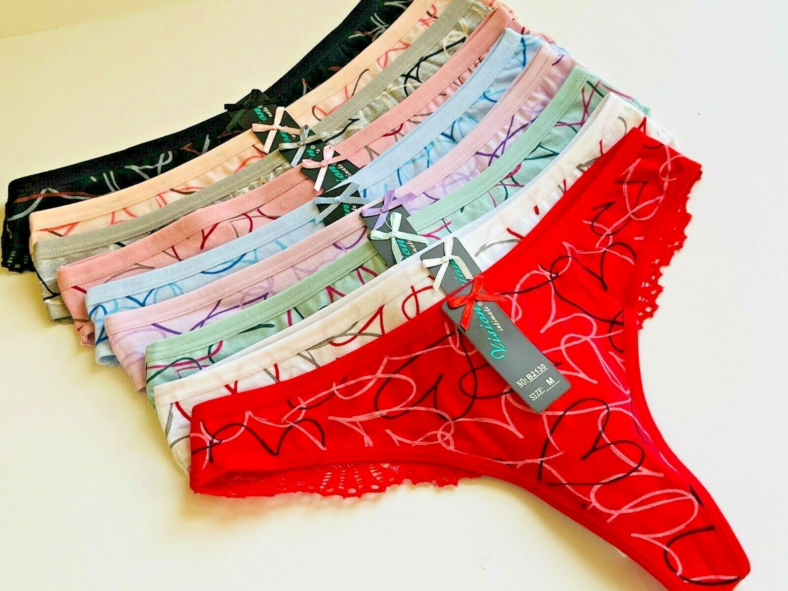 6 or 12 THONGS TANGAS LACE SEXY Panties Undies 95% COTTON ACTIVE WEAR 2130 S-XL
