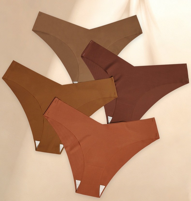 5 Pack Ice Silk Seamless Bikini Panties – Breathable Cotton Gusset Quick Dry