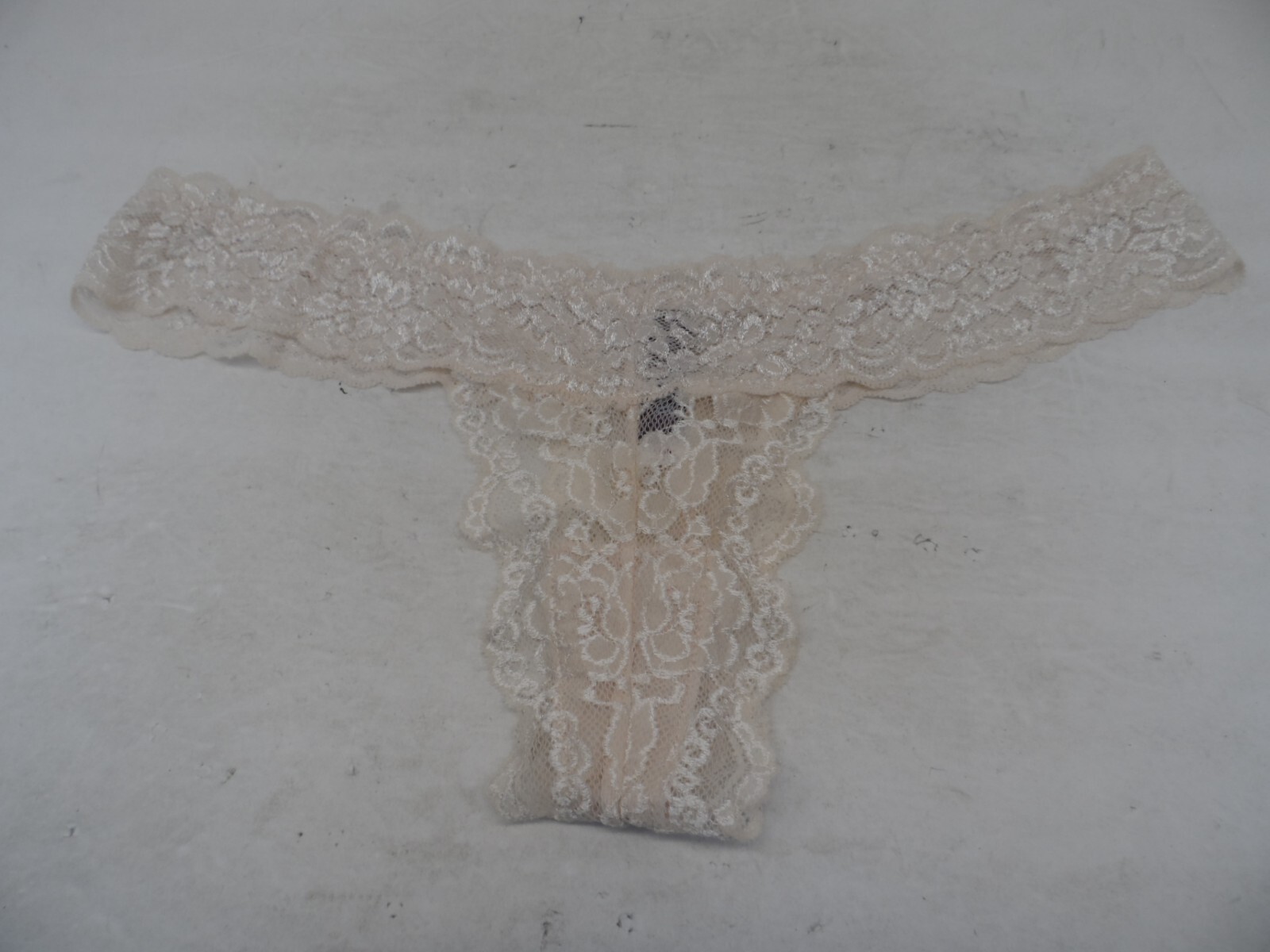 Adore Me Women’s Lace Mesh Risque Thong 09772 Beige Size 0X