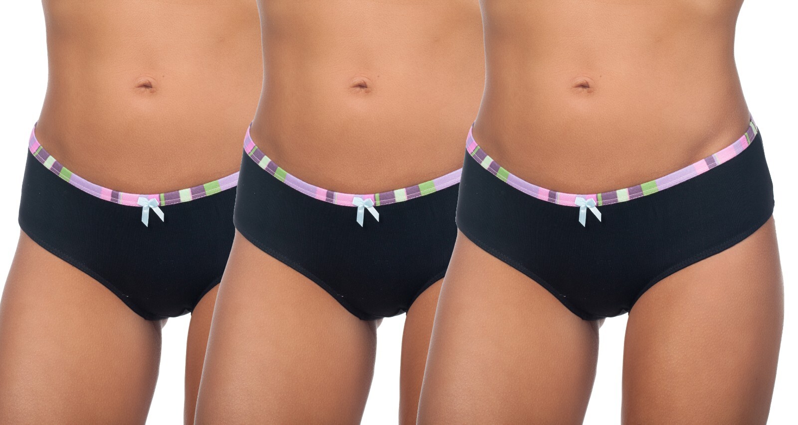 Hering Ladies Basic Boyshort Hipster Panty Underwear 776Z 3 PACK