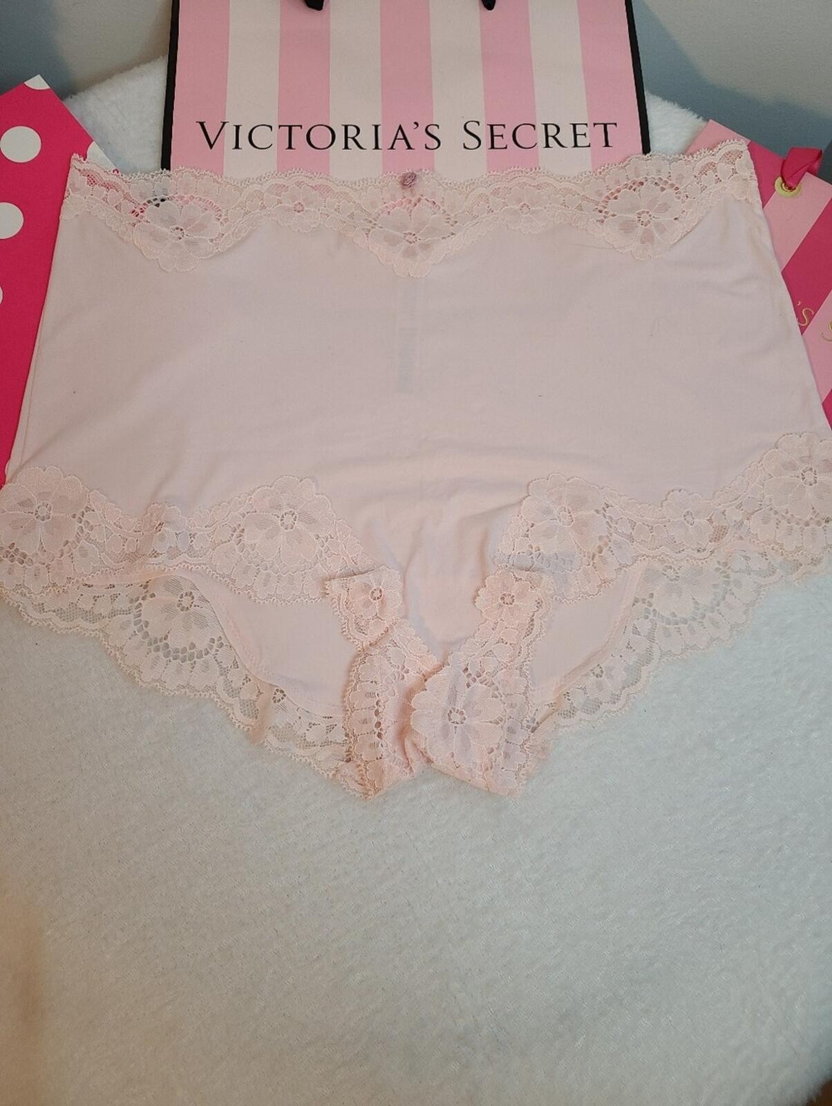 VS Dream Angels Smooth Microfiber Lace High Waist Boyshort Panty Size XL