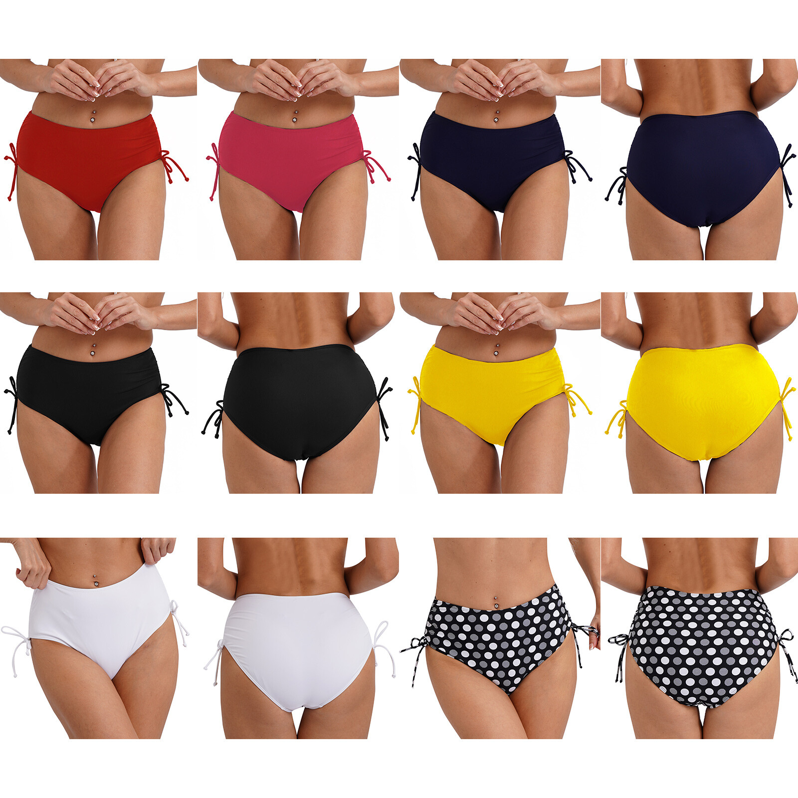 Womens Briefs Full-Hip Cover Bottoms Ruched Bikini Tankini Swimming Trunks Sexy