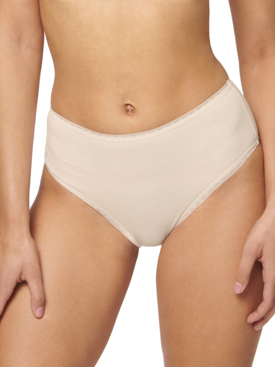 XS (8) Sloggi High Waist Knickers Briefs GO High Rise Full Brief 2 Pack Cotton