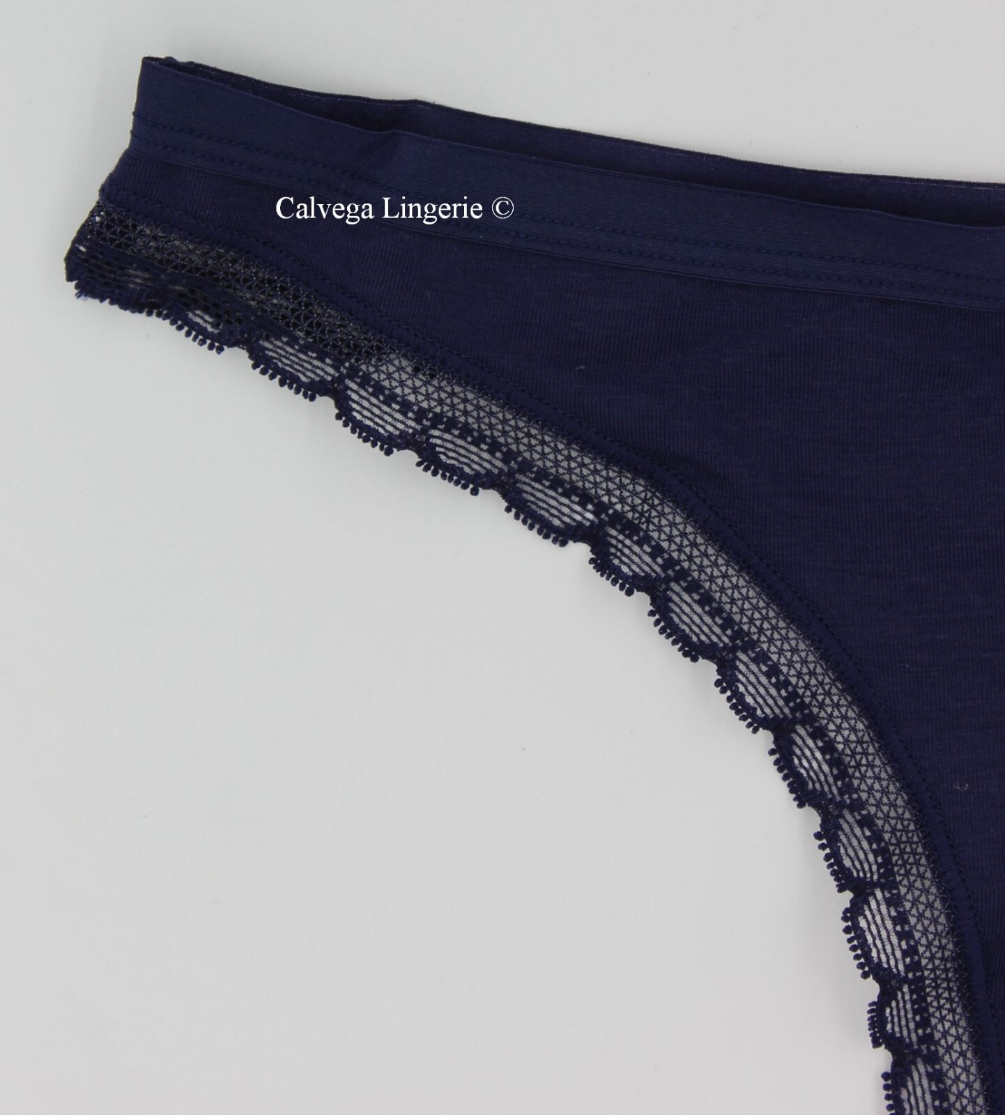 NWT OnGossamer G216 “Cabana Cotton” Low Rise Cotton / Modal Thong, Navy Blue, S