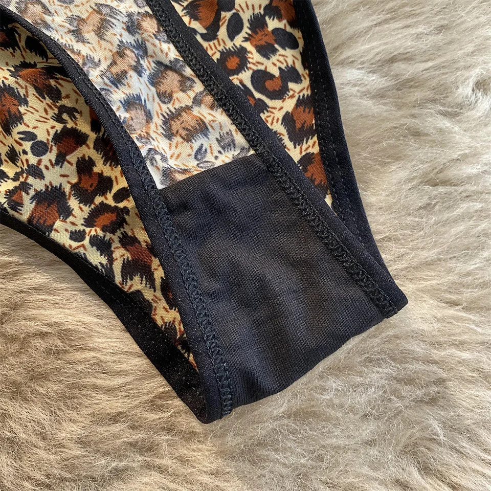 Low Rise Leopard G String Panties Women’s Seamless Soft Stretch Comfort Thong