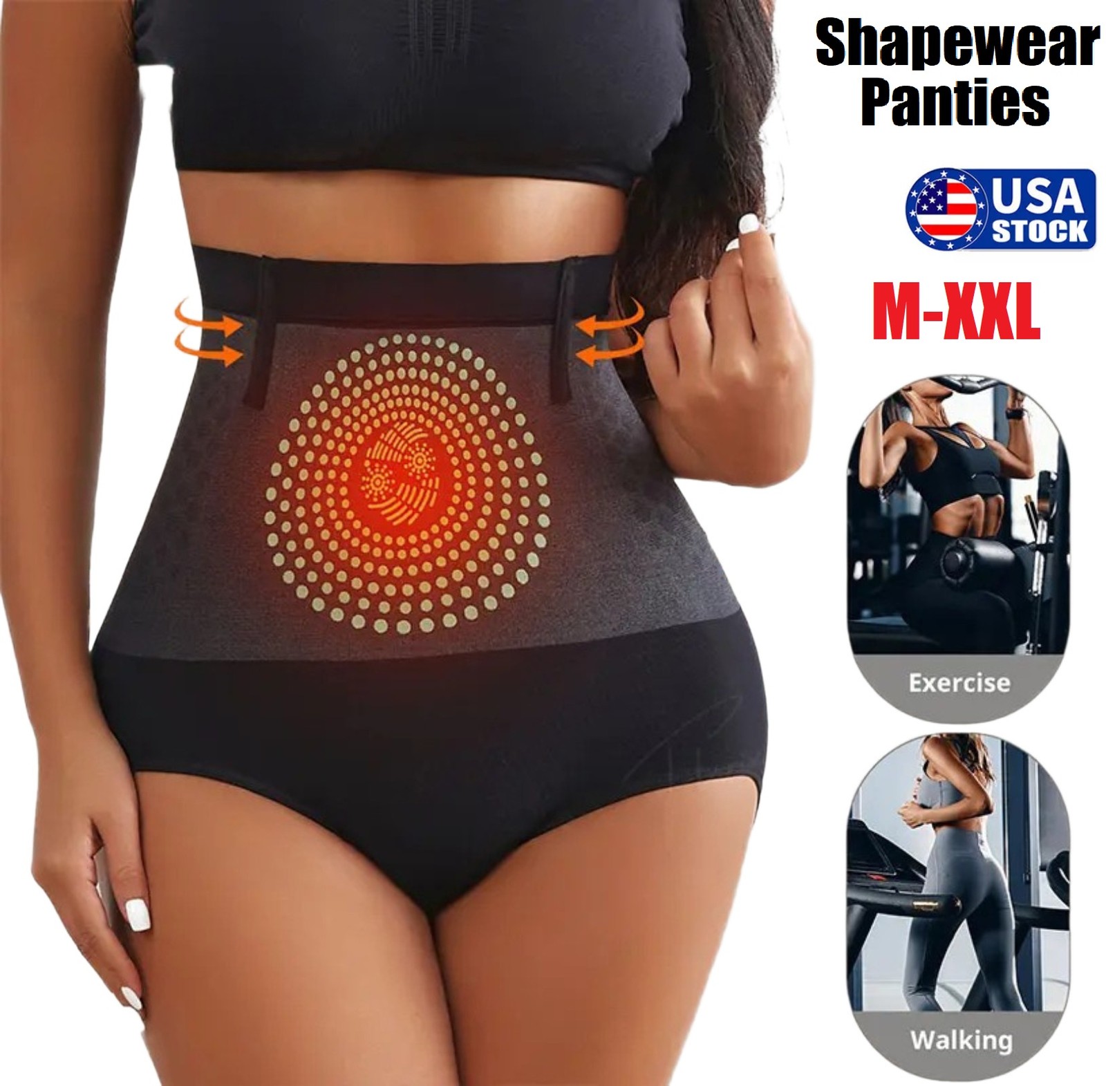 Women High Waist Abdomen Control Panties Magnetic Therapy Body Shaping Panties