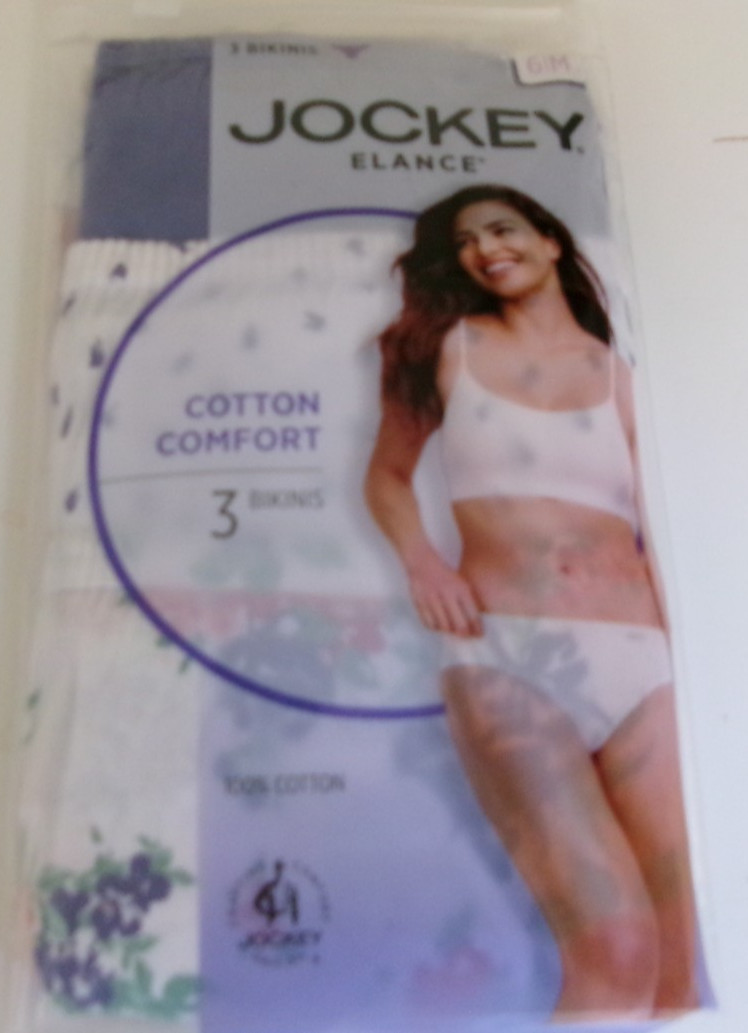 3 Jockey Elance cotton comfort Bikini’s Size 6 Multi-color Style 1489/105
