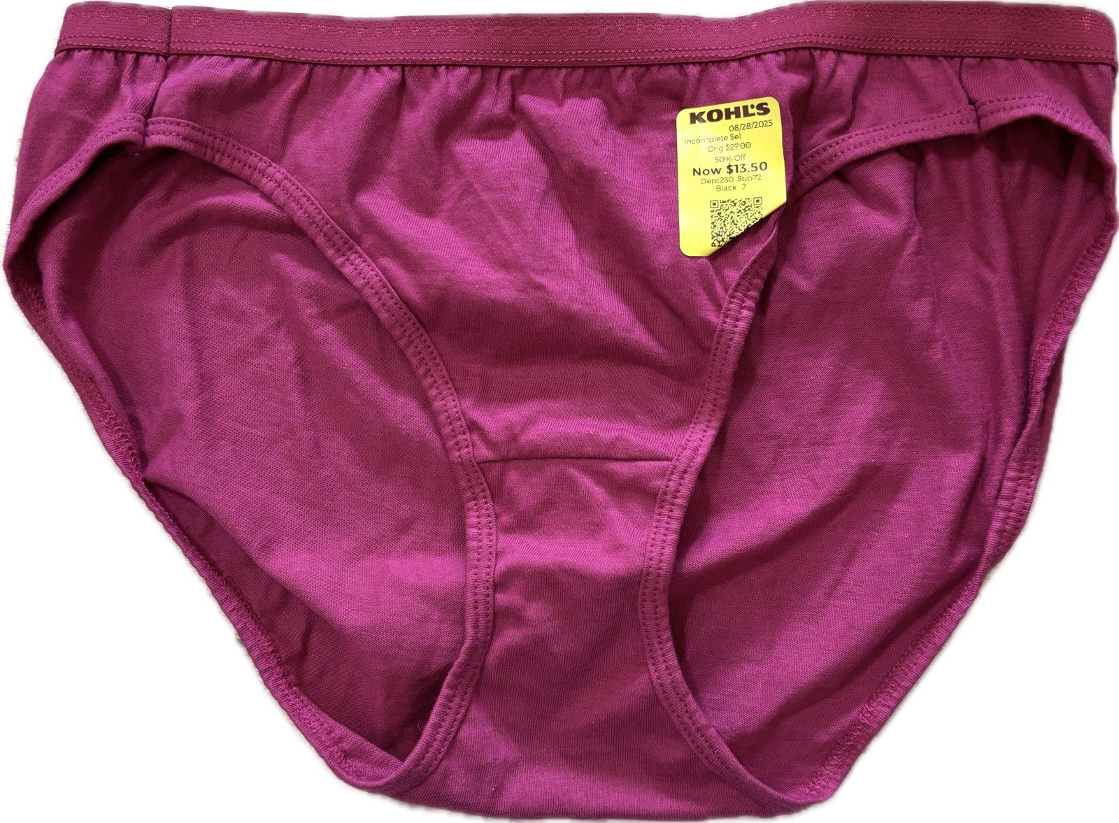 NEW Variety Pack No Pkg Women’s Hanes 7/L Tagless Hi-Cut & Brief Underwear 5pk