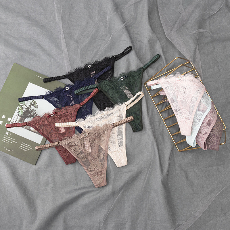 Transparent Underwear Lace T-Pants Thin Strap Low Waist Sexy Women’s T-Back