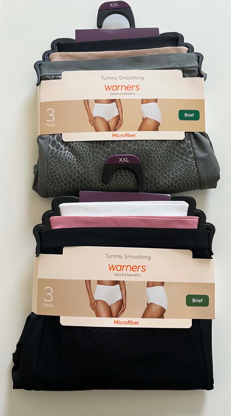 6 Warners Blissful Benefits Tummy Smoothing Microfiber Briefs XXL (20)