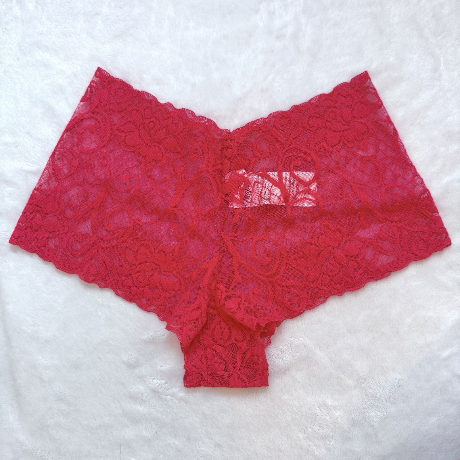 Vintage Mapale Red Lace Lingerie Bottoms Boyshort NWOT Women’s M Sexy Y2K 2000s