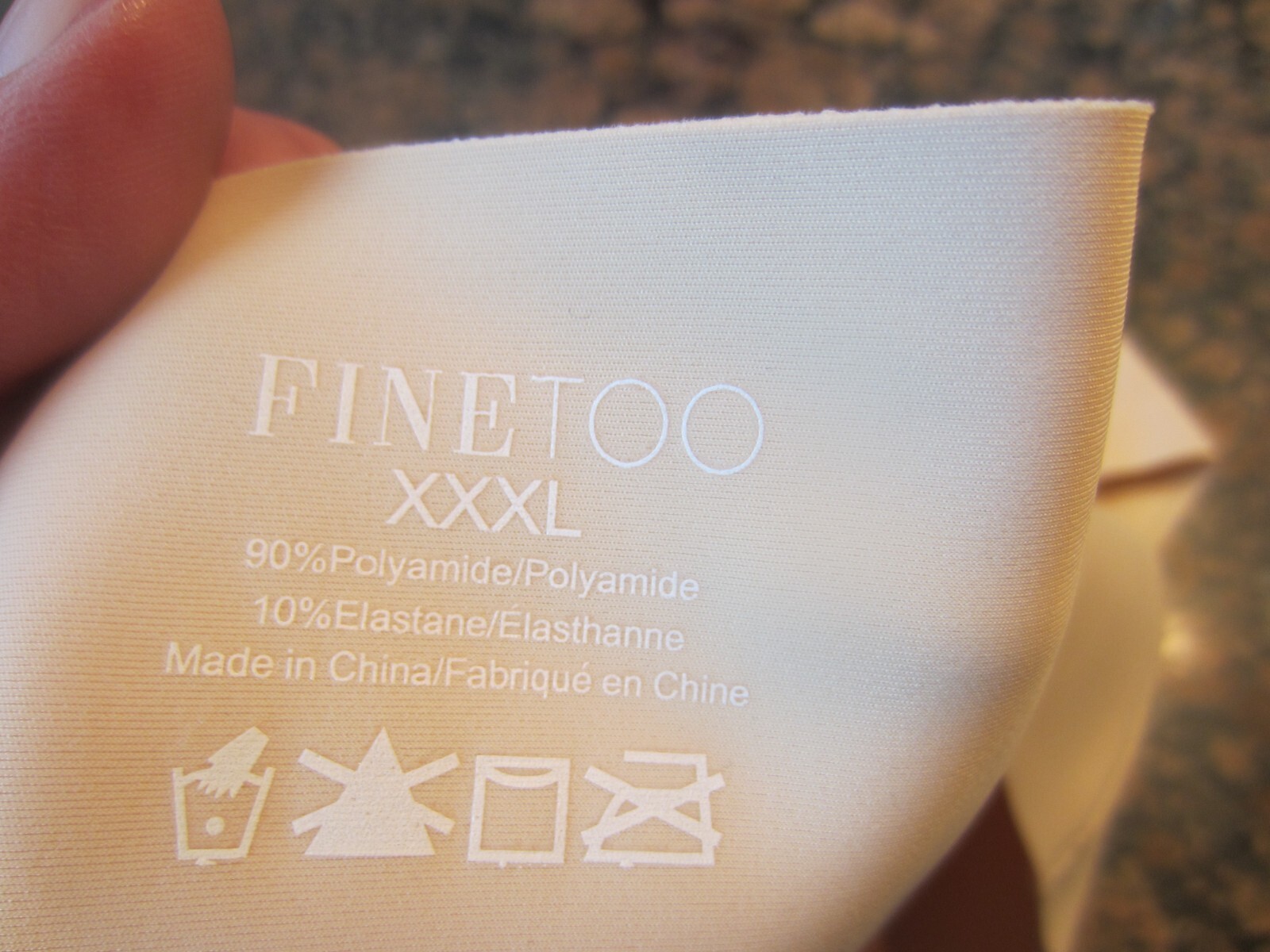 NWOT women’s thong panties Finetoo Size XXXL beige color wide waistband