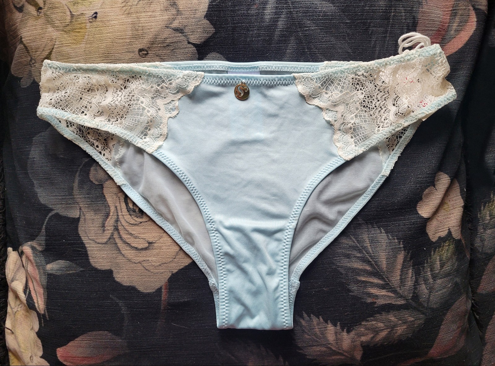 NWT Sylvie Meis Sheer Panties Briefs Pale Blue Size XS 34
