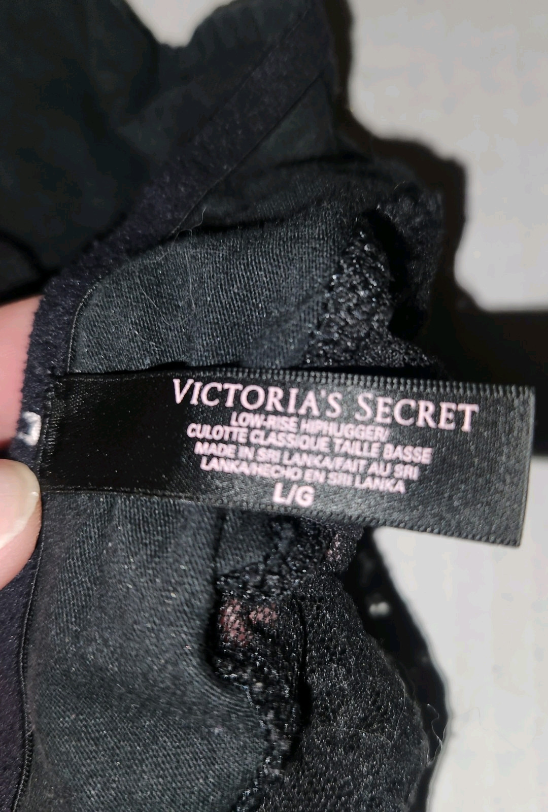 Victoria’s Secret Black Large Panties Cheeky Panty Pink Bow Early 2000s