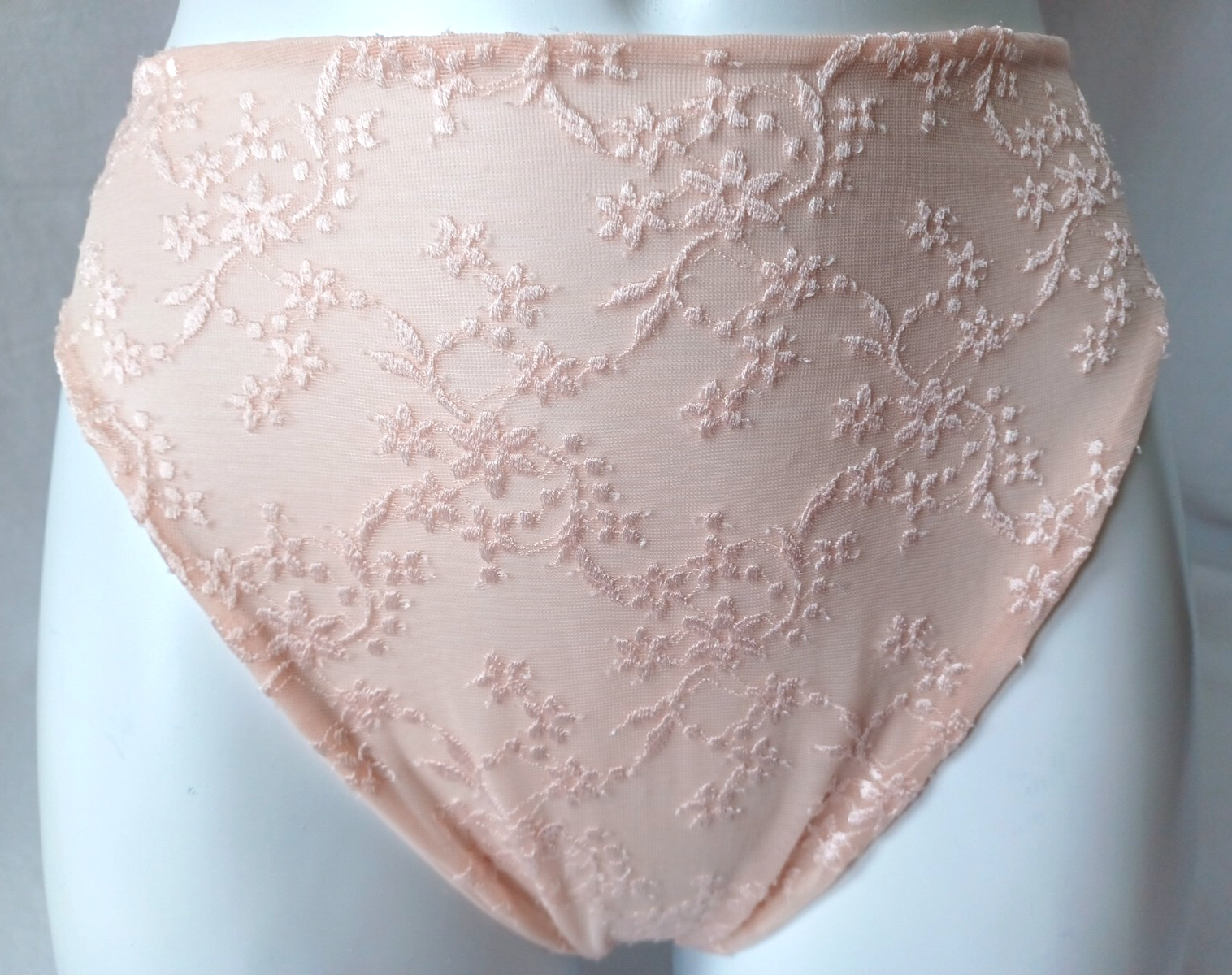 Beautiful Anita Rosa Faia Light Peach Hi Leg Floral Front Pattern Brief Size 14