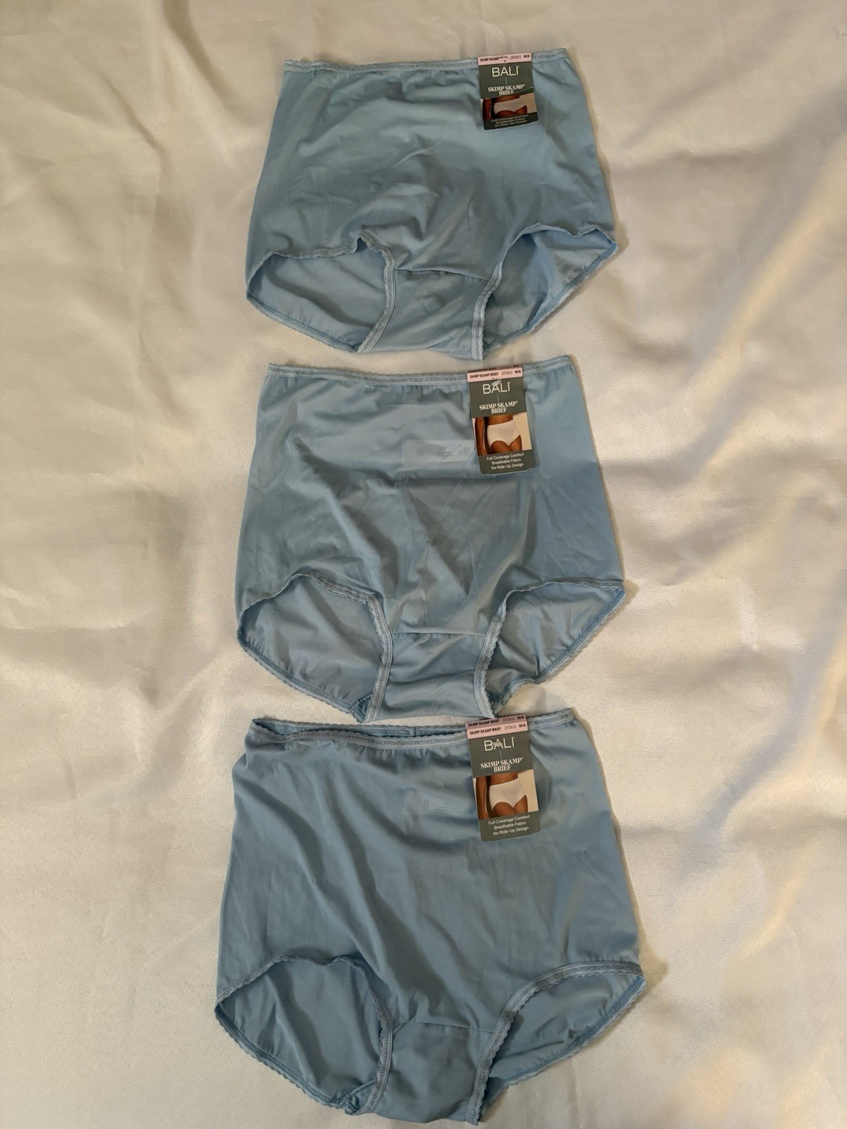 NEW Bali Skimp Skamp Brief Panties DF2633 Blue Panty 3 Pair Womens Size Medium 6