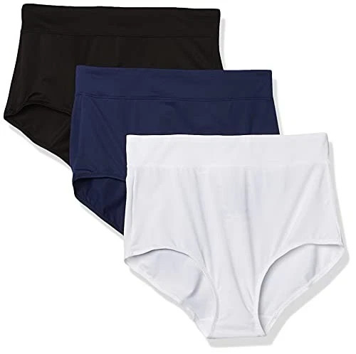 Women’s Blissful Benefits No Muffin Top 3 Pack XX-Large Black/Navy Ink/White