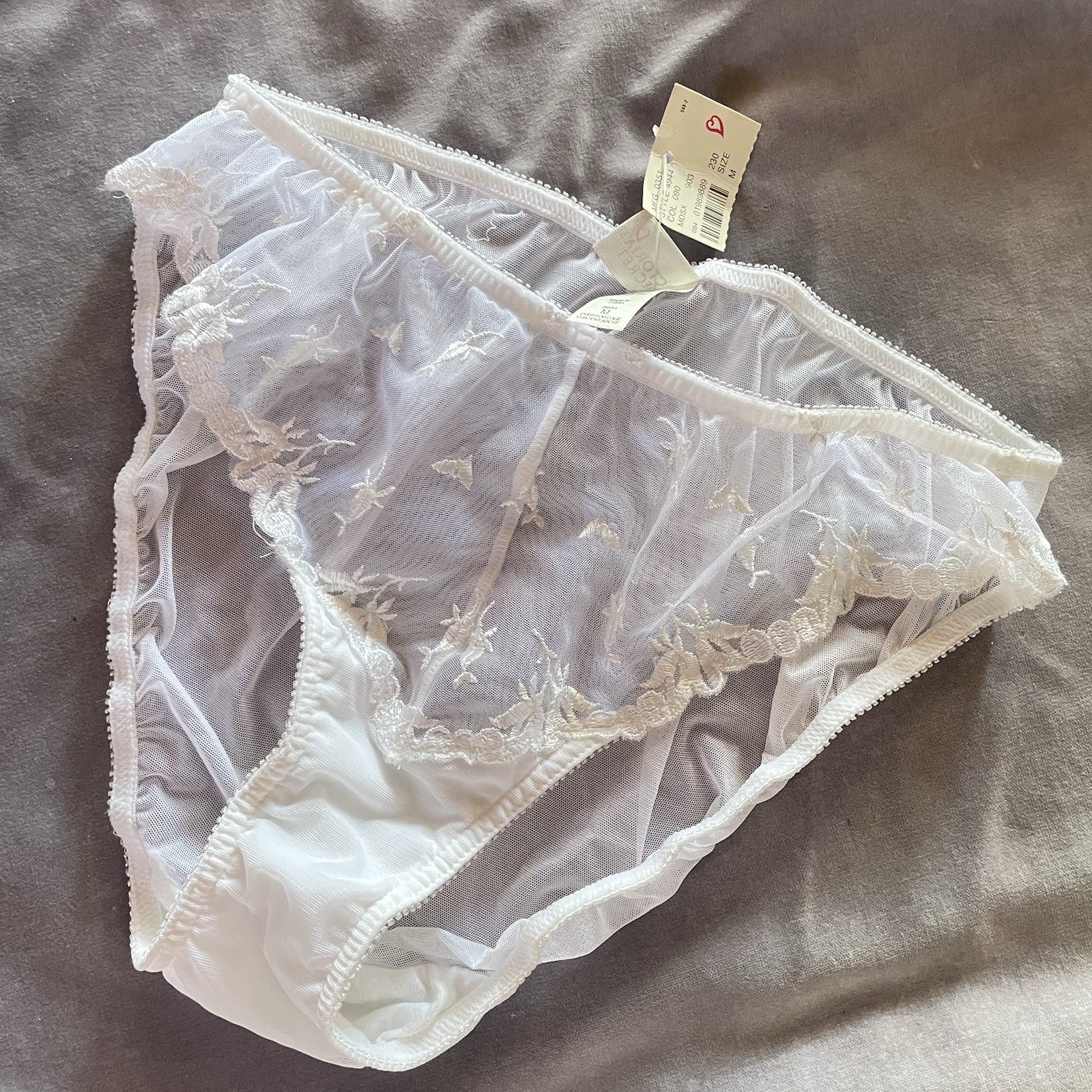 Sheer White Victorias Secret Sz M Panties Vintage Bride Lingerie