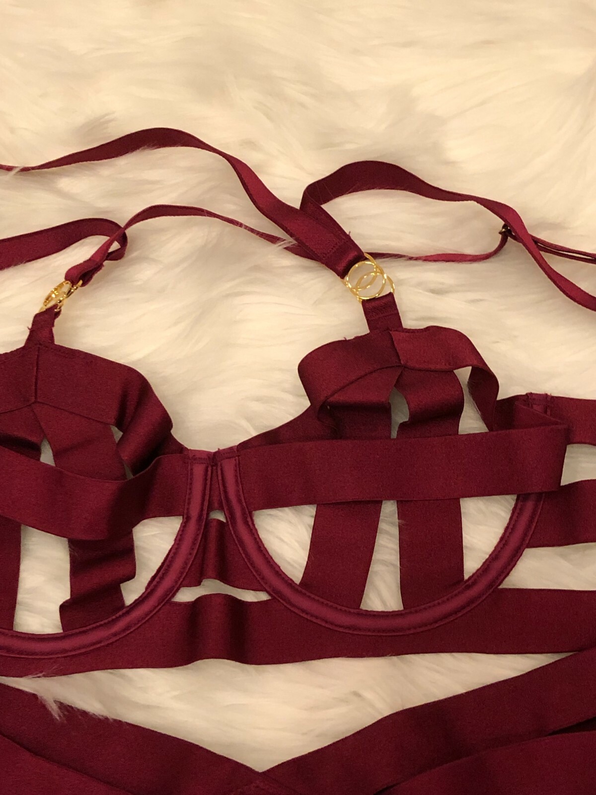 New Victoria’s Secret 2PC SET Luxe Lingerie Banded Stappy Demi Bra 32C XSMALL