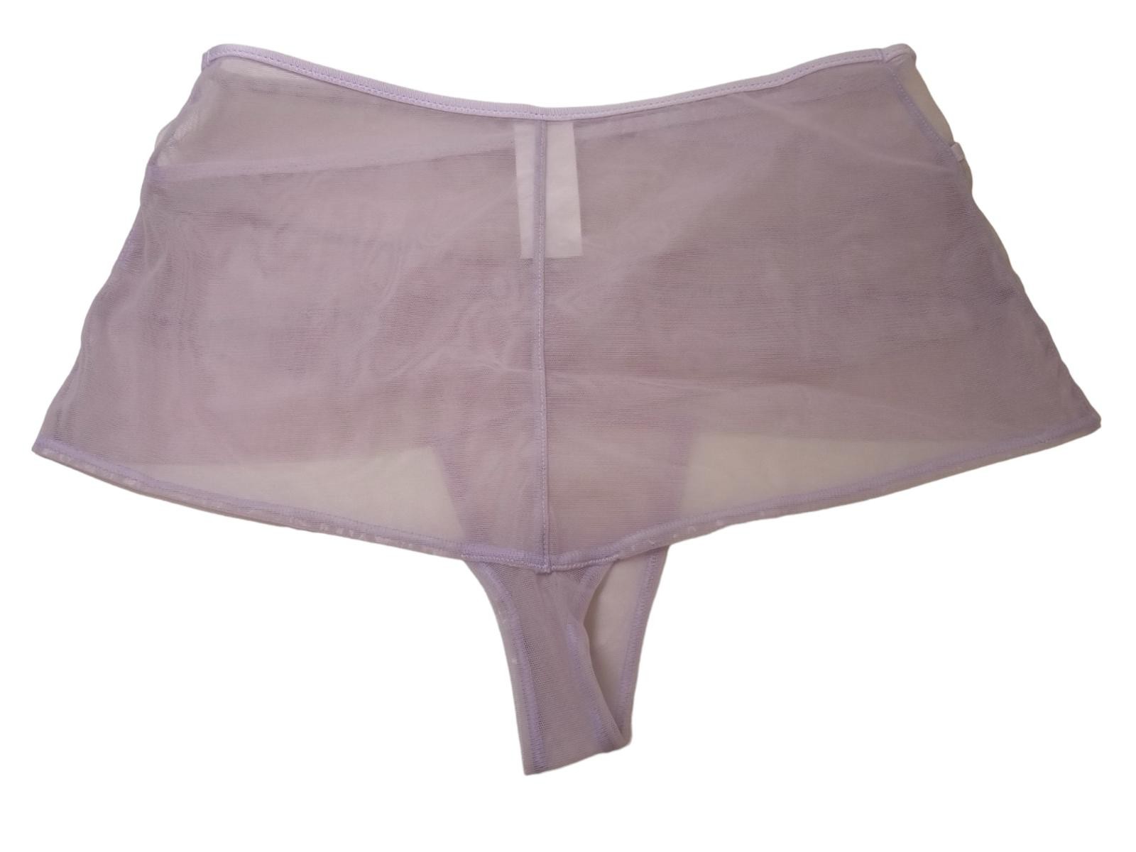 ISOSCELES Iris Brief Double Layer Mesh Diagonal Panels Lilac Purple M NEW RRP160