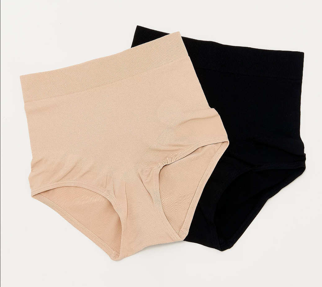Breezies Seamless Shaping Brief Set of 2-Sunbeige/Black-NEW-A392223