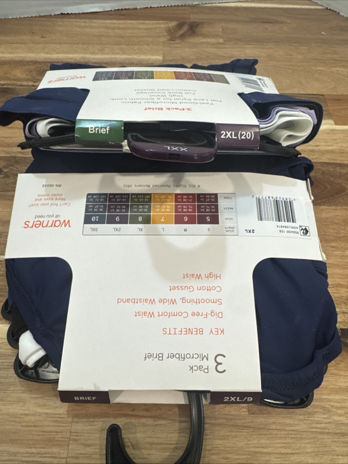 Lot Of 2 Warners Blissful Benefits Microfiber Briefs Underwear 2XL/9 3pack =6