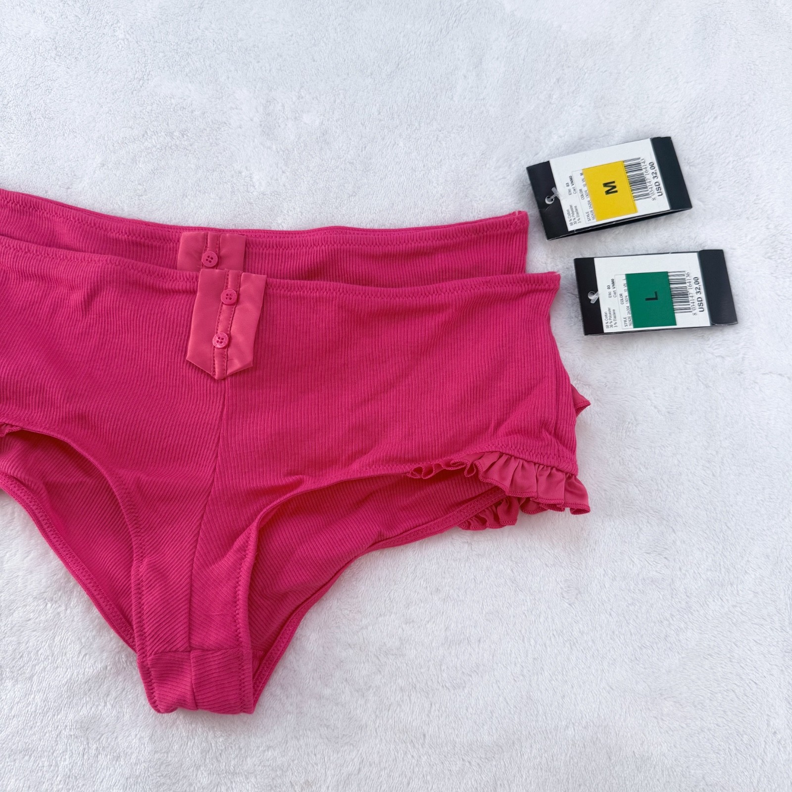 Vintage Emporio Armani Pink Ruffle Undies NWT Deadstock Sexy Lingerie Y2K