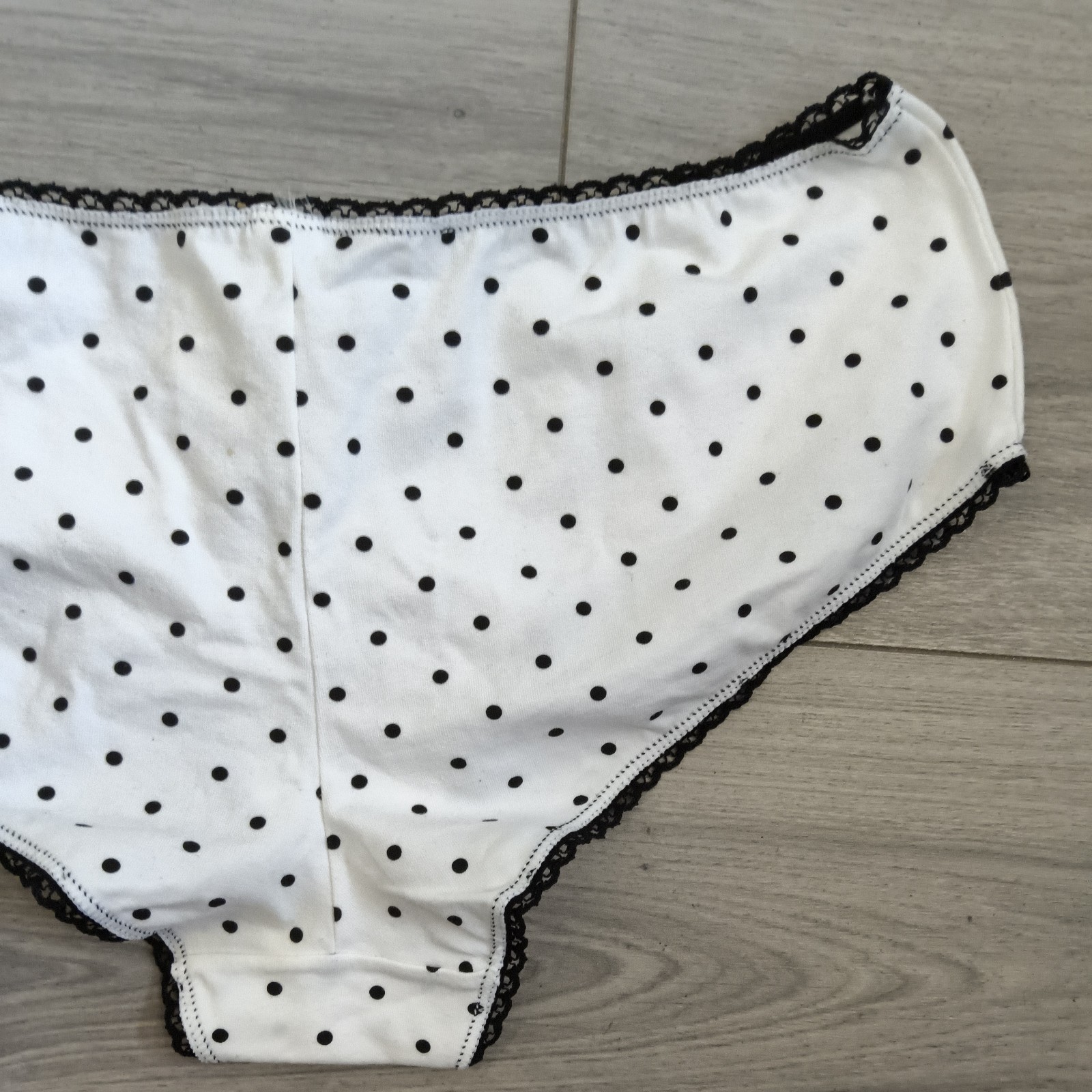 BNWT Vintage La Senza Black & White Dalmation Spot Shorts Style Panties Sz Large