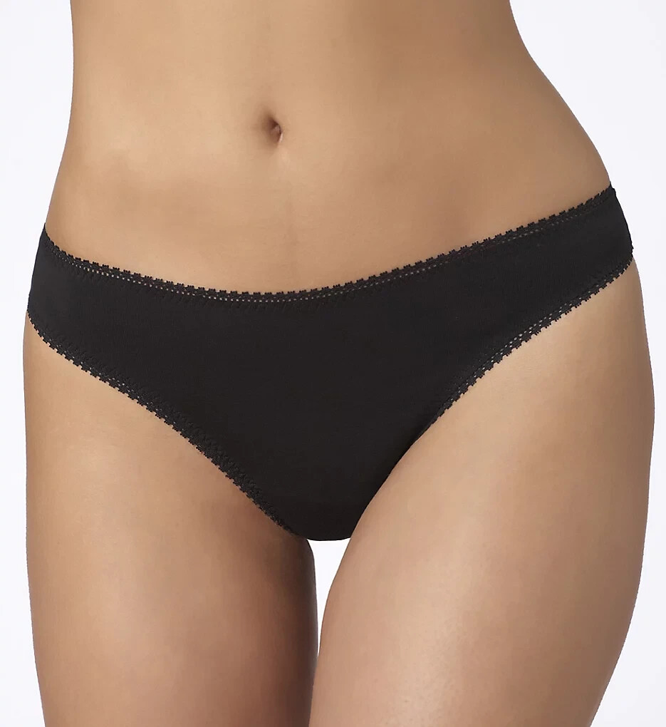 OnGossamer Cabana Black Cotton Hip Bikini Panties Womens Size Small L37324