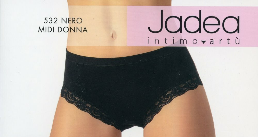 Slip midi da donna in pizzo cotone modal elastico intimo elasticizzato Jadea 532