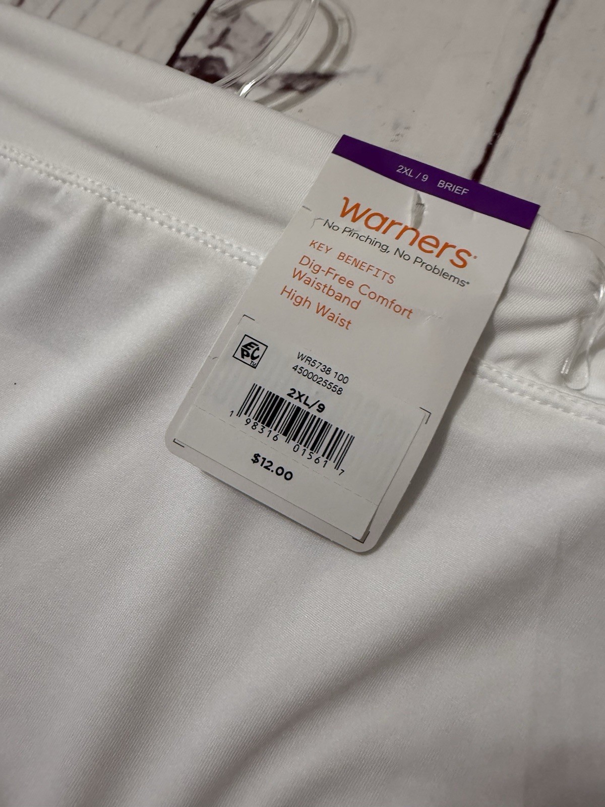 Warner Women’s Dig-Free Comfort Hi Waist Microfiber Panties White XXLarge NWT