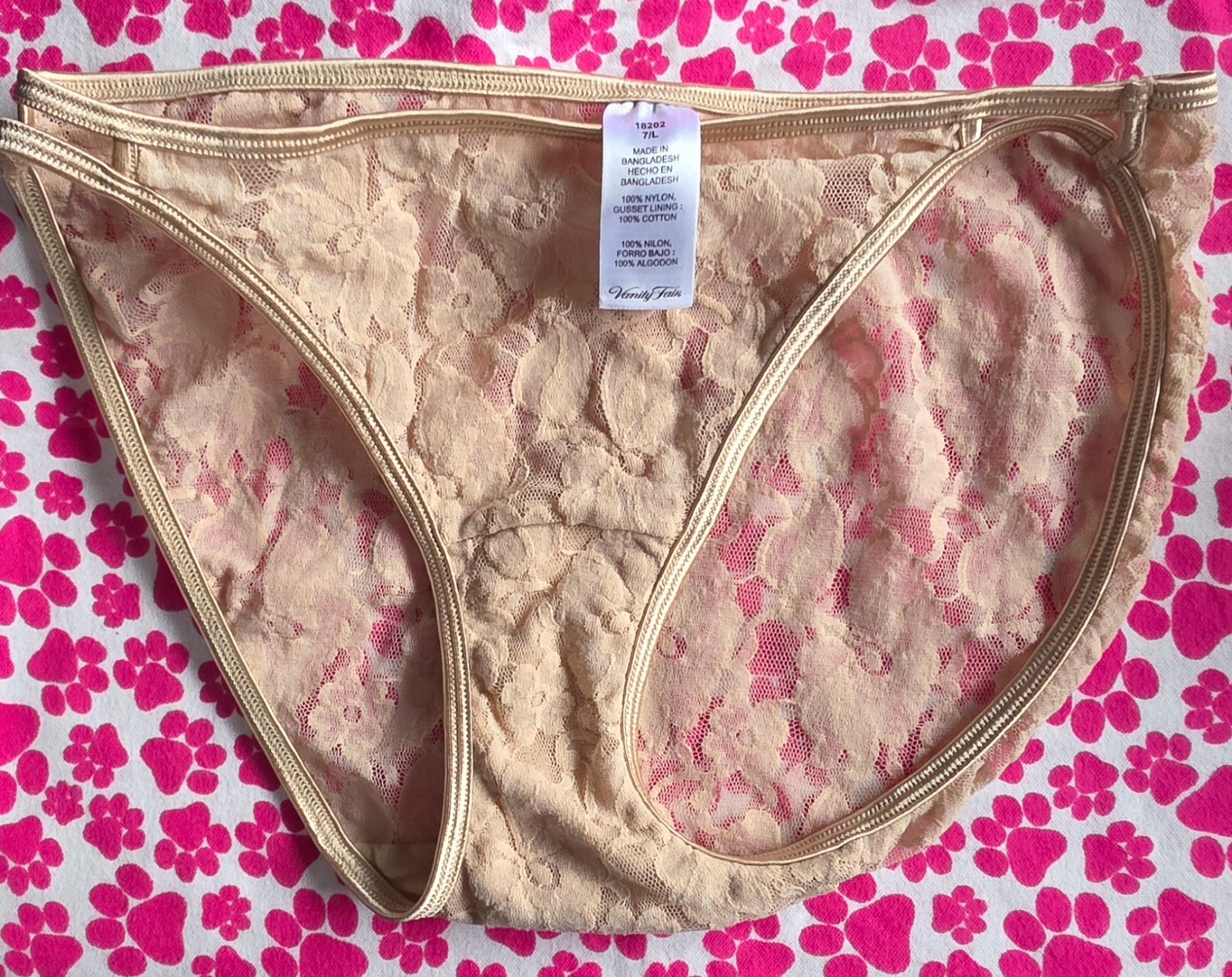 Vanity Fair Illumination Helenca Double String Lace Stretch Panties Size 6 7