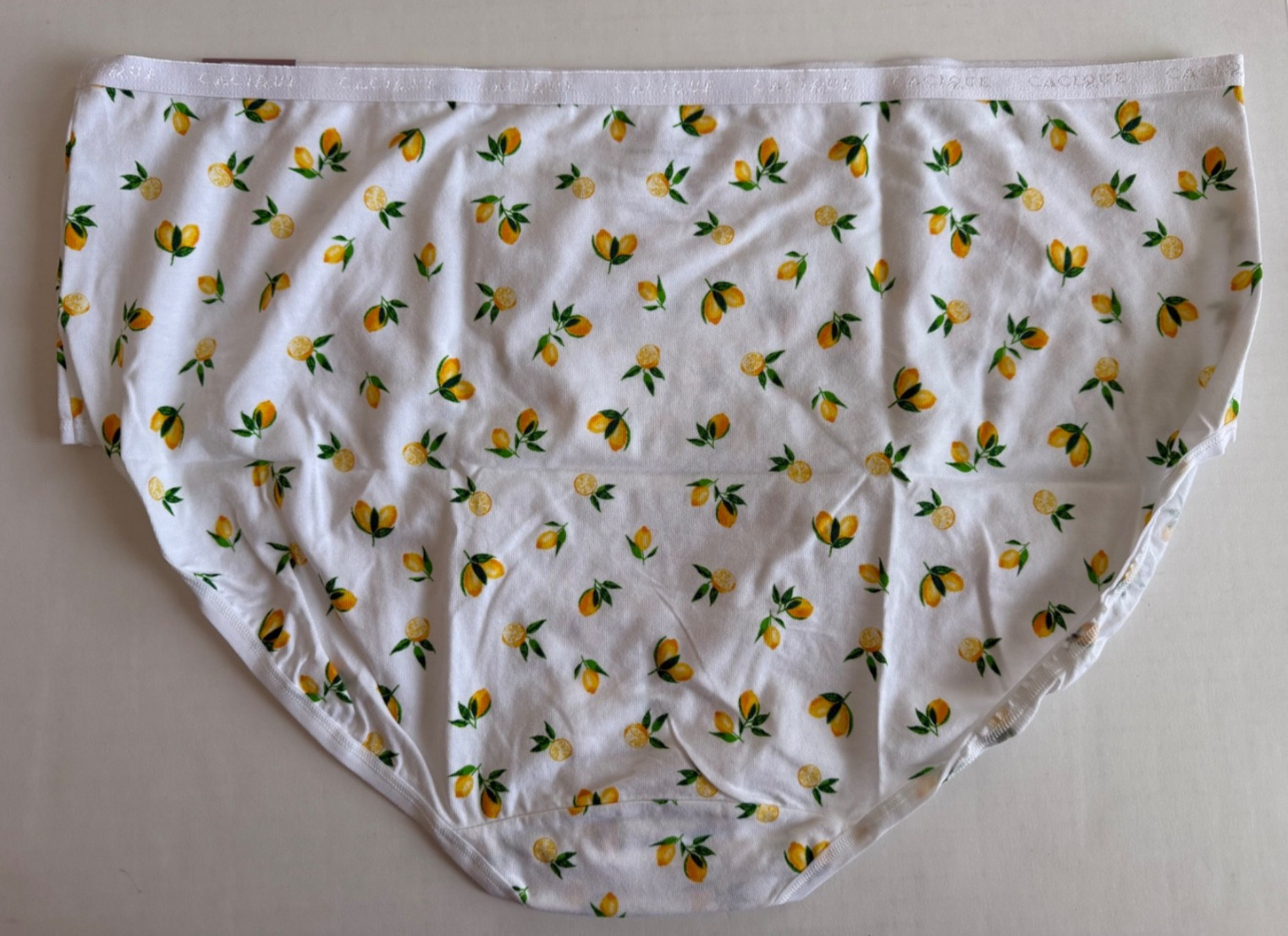 Lane Bryant Cacique 22/24 Lemon White Cotton High Leg Brief Underwear Panties