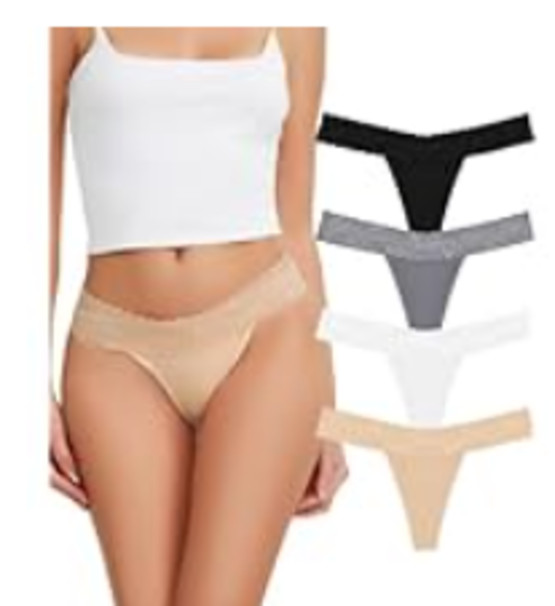NEW Sunm Boutique Women’s 4 Pack Lace Cotton Thongs Size Medium
