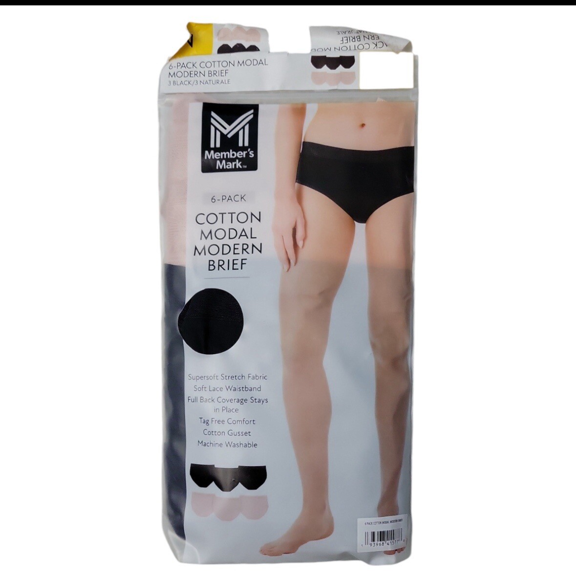 Member’s Mark Women’s 6-Pack Cotton Luxe Modern Brief