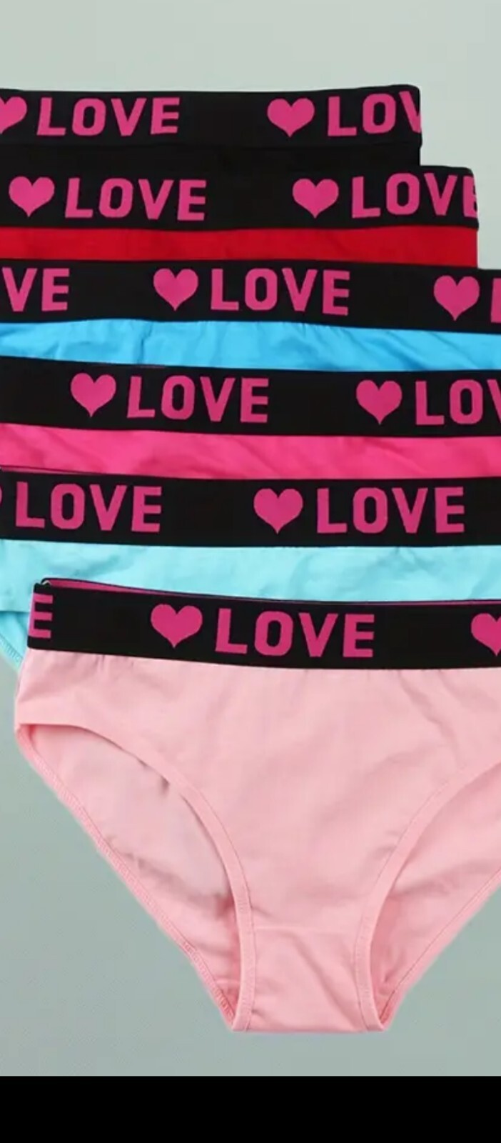 6pcs Medium Letter Print Briefs, Comfy & Breathable Low-Rise