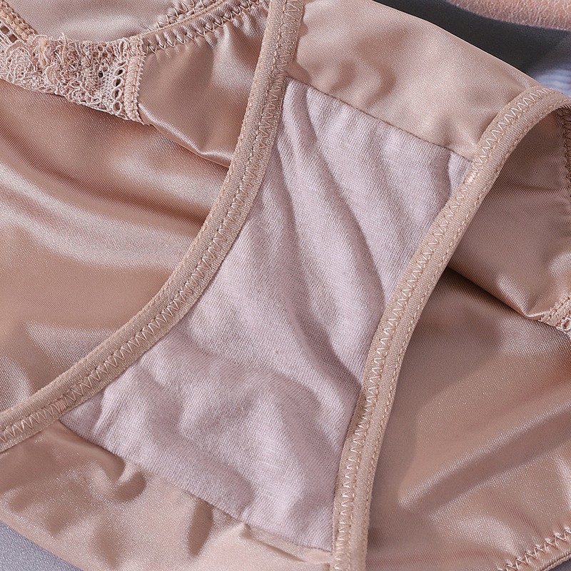 4-piece set of sexy women’s satin underwear, bikini thong underwear, lingerie