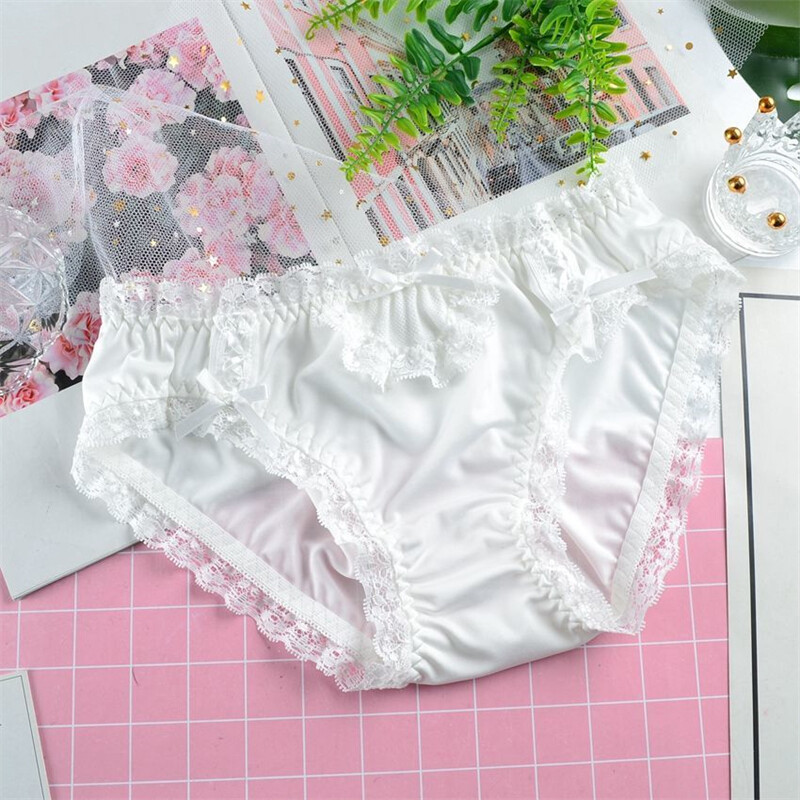 1PC Women Briefs Cute Lace Bowknot Triangle Panties Panty Plus Size Comfy