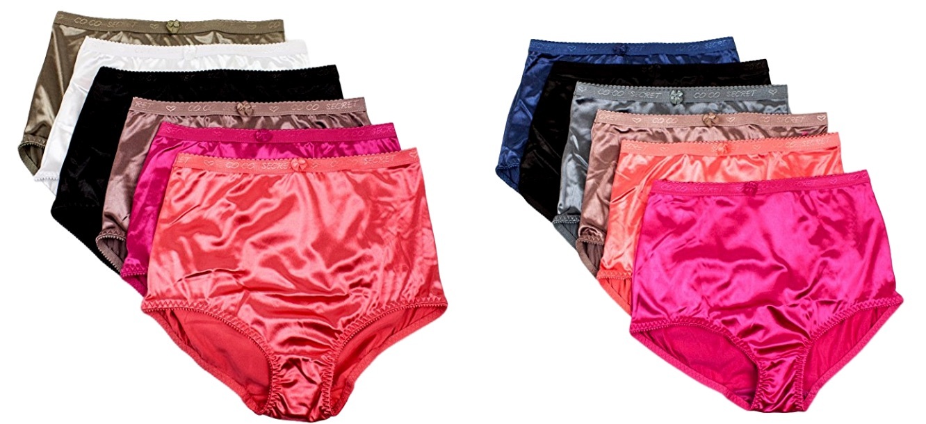 6 12 PRETTY SATIN BIKINIS Style PANTIES Womens Underwear #38301 COCO S M L XL