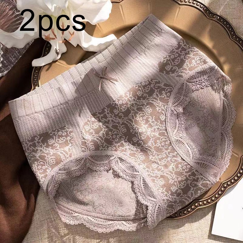 for 2 Pairs Womens Comfortable Nylon Spandex Triangle Underwear with Hip Lift