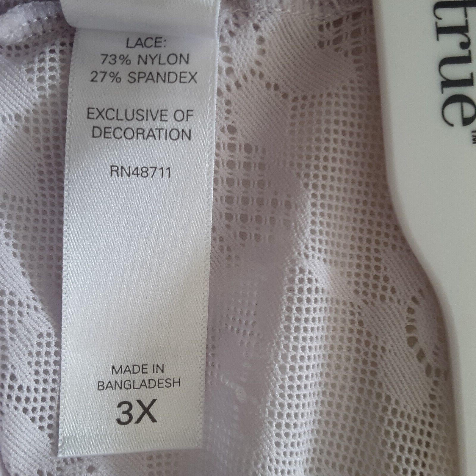 Tranquil & True Womens Size 3X Cheeky Panties Matte Lace Purple Ivory 3 Pack