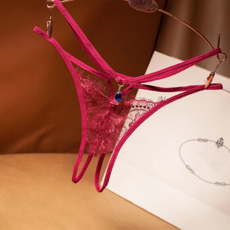 Sexy Women Crotchles Thongs G-string Panties See Through Lace Lingerie Underwear