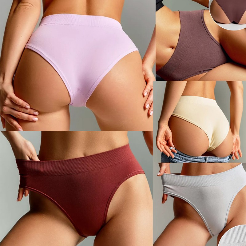 5 Pack Lot Ladies Womens Sexy Panties Underwear Bikinis High Leg Briefs Lingerie