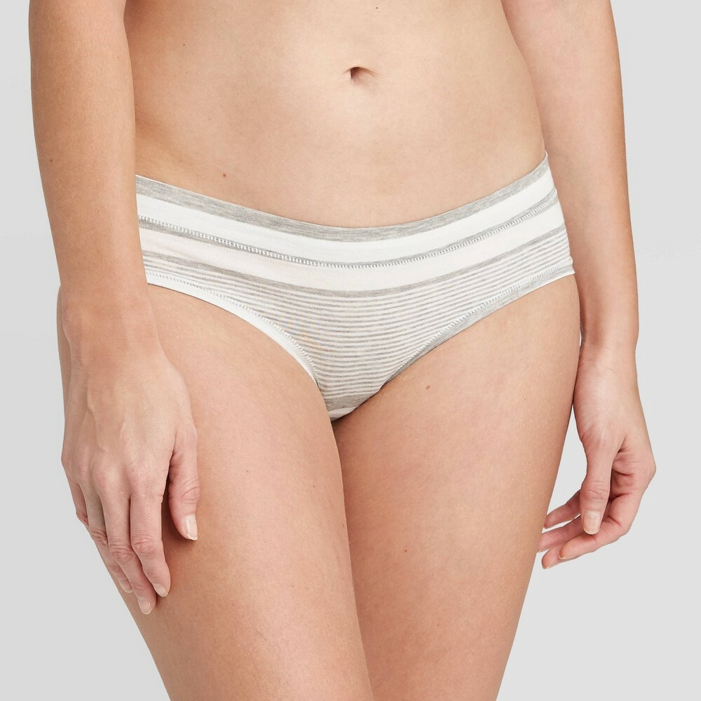 Women’s Comfort Hipster Underwear – Auden Heather Gray Striped M