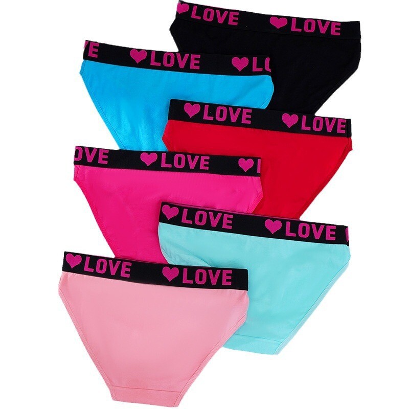6 Pack Lot Sexy Ladies Womens Panties Briefs Heart Low Waist Underwear Lingeries