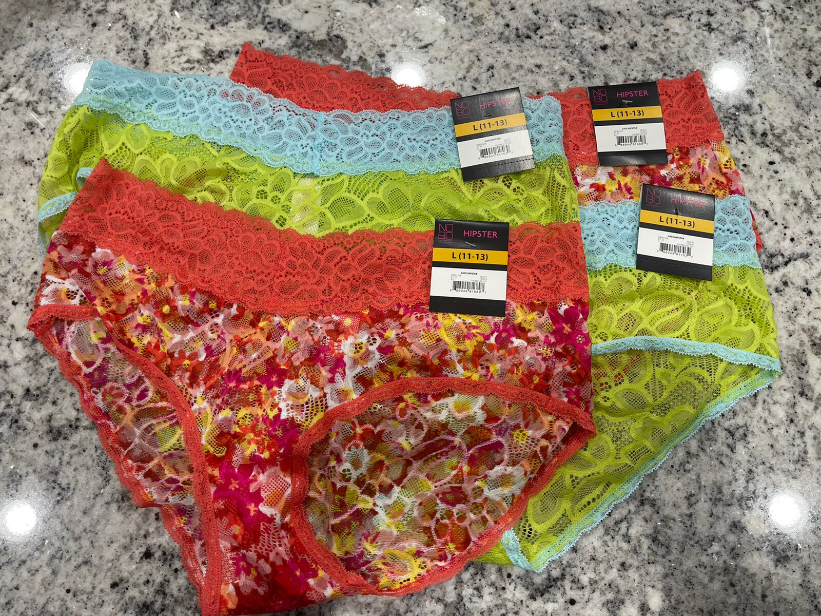 No Boundaries NOBO Large (11-13) Lace Hipster Lot of 4