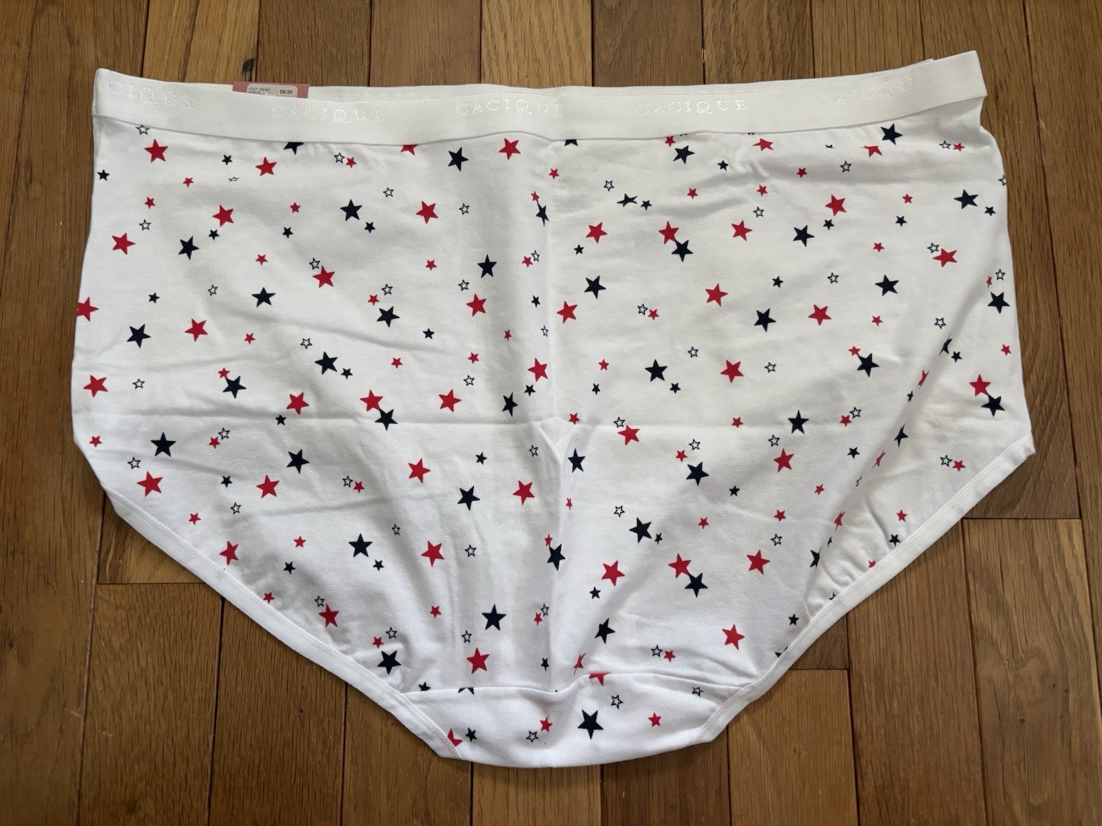 Plus Size 18/20 Lane Bryant Cacique Full Brief Cotton Panty Red White Blue Stars