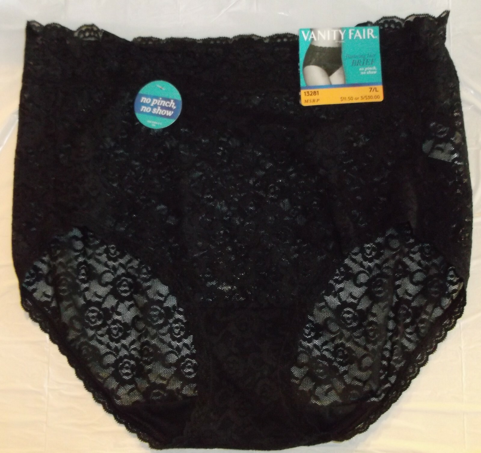 NWT Vanity Fair Flattering Lace 13281 Brief panty panties 6 M 7 L 8 XL 9 2X CLRS